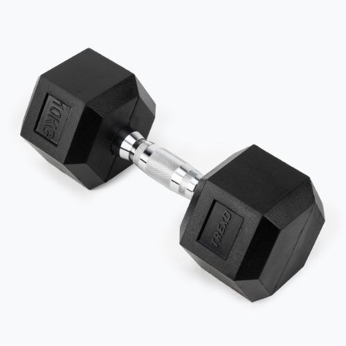 TREXO Hex gumírozott súlyzó 10 kg HXD100