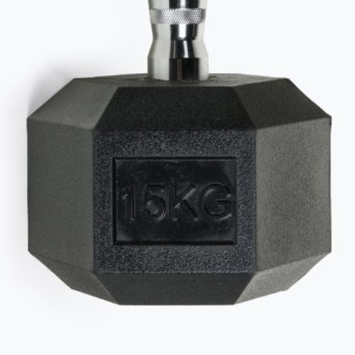 TREXO Hex gumírozott súlyzó 15 kg HXD150