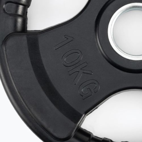 XTREXO fekete gumírozott öntöttvas súlyzótárcsa 10 kg RW10