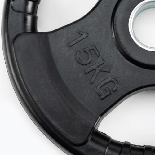 XTREXO fekete gumírozott öntöttvas súlyzótárcsa 15 kg RW15