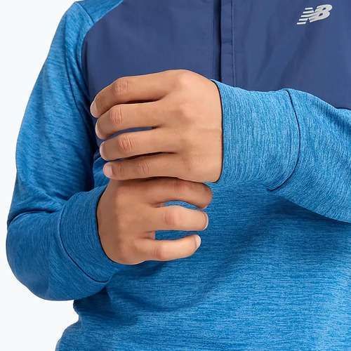 Férfi hosszú ujjú felső futáshoz New Balance Athletics Heat Grid 1/2 Zip heron blue