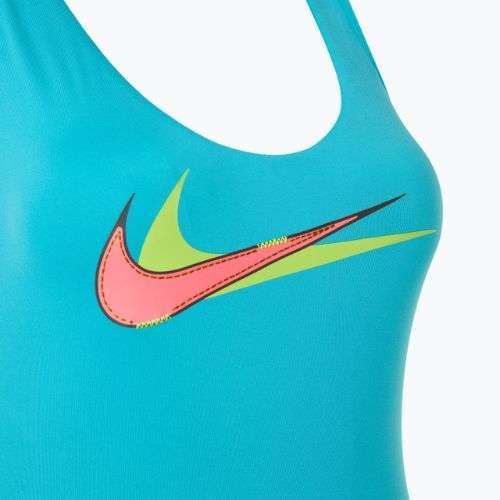 Női egyrészes fürdőruha Nike Multi Logo Crossback dusty cactus
