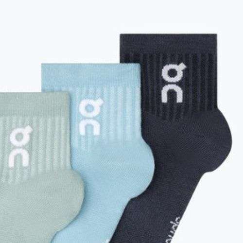 On Logo Sock Mid 3 pár mosás/tengerészkék