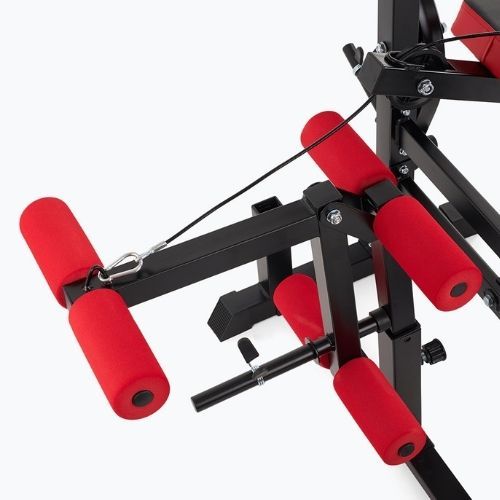 XTREXO BenchFit Max edzőpad állvánnyal és imarúddal fekete színben