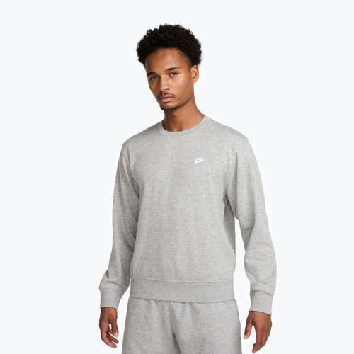 Férfi pulóver Nike Club French Terry Crew dark grey heather/white