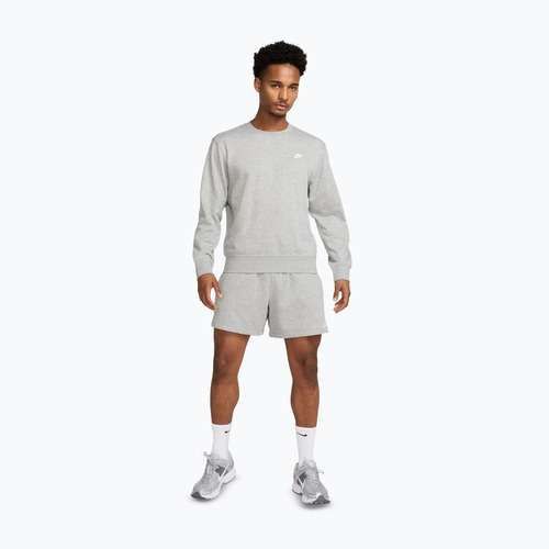 Férfi pulóver Nike Club French Terry Crew dark grey heather/white