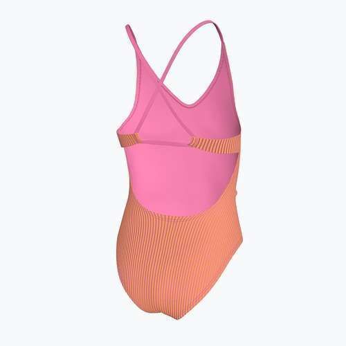 Gyermek egyberészes fürdőruha Nike Ocean Bound Ripple Texture Lace Up pink glow