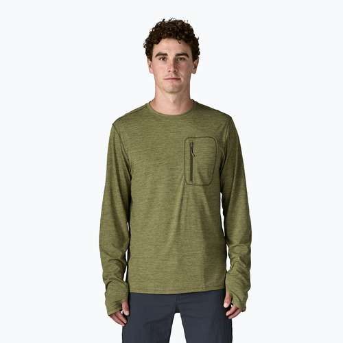 Férfi hosszú ujjú póló Patagonia Capilene Cool Sun caper green/buckhorn green x-dye