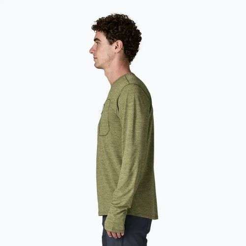 Férfi hosszú ujjú póló Patagonia Capilene Cool Sun caper green/buckhorn green x-dye
