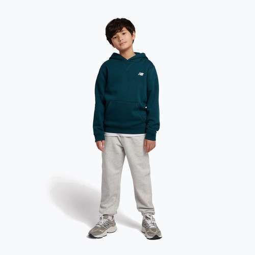Gyerek pulóver New Balance Brush Back Small Logo Hoodie medusa green