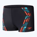 Férfi Speedo Tech Print úszónadrág fekete/narancssárga 10