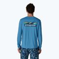 Férfi hosszú ujjú póló Patagonia Capilene Cool Daily - Boardshort Logo shore blue/light shore blue x-dye 3