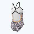 Női egyrészes fürdőruha ZONE3 Kona Speed Strap Back tribal print/fekete/fekete/fehér/narancssárga 5