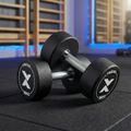 Gumírozott öntöttvas kézisúlyzó XTREXO Pro 16 kg black 3