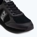 EA7 Emporio Armani fekete-fehér szarvasbőr tripla fekete micropunch cipők 7