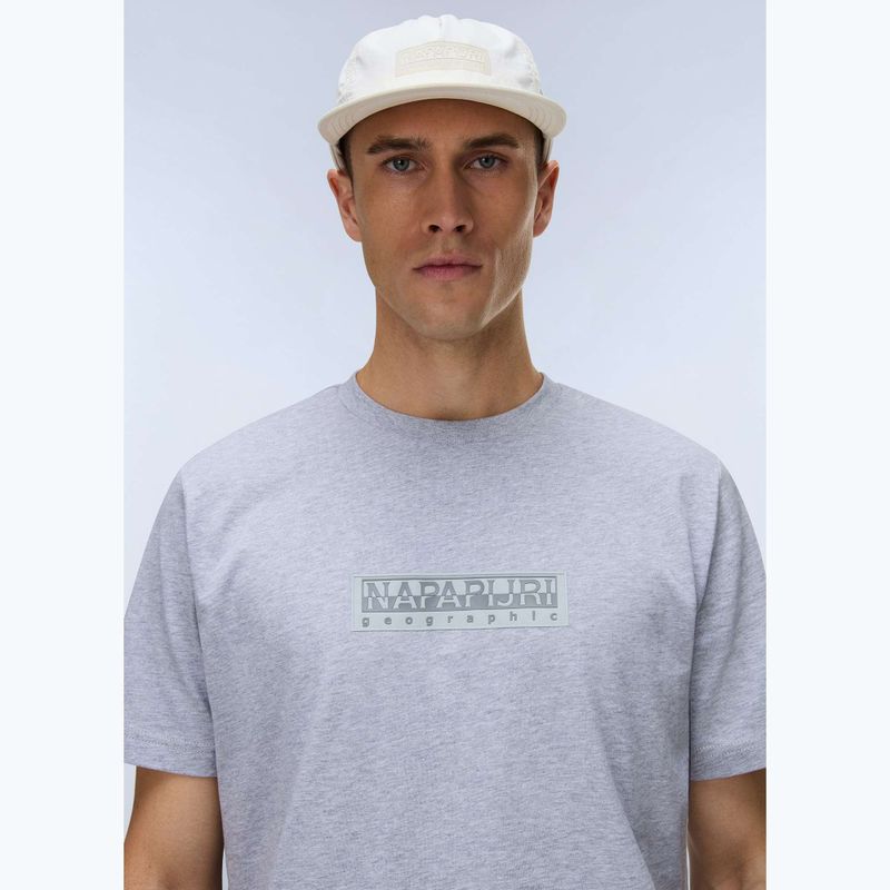Férfi póló Napapijri S-Box Logo light grey melange 3