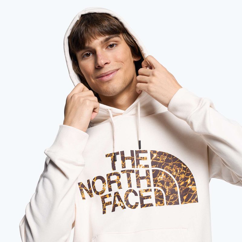 Férfi The North Face Standard Hoodie gardenia fehér/szénbarna víz torzítás nyomtatással 3