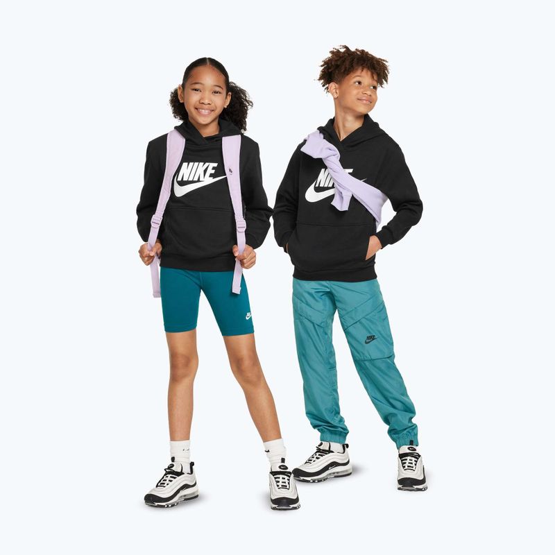 Gyermek Nike Club Fleece kapucnis pulóver fekete/fehér 2