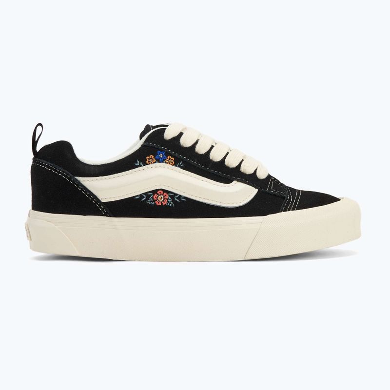 Vans Knu Skool fekete virágos cipő 2