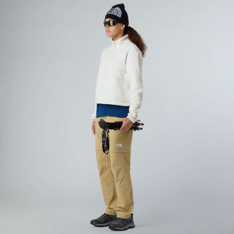 Női pulóver The North Face Glacier Fleece 1/2 Zip Short fehér dune 2