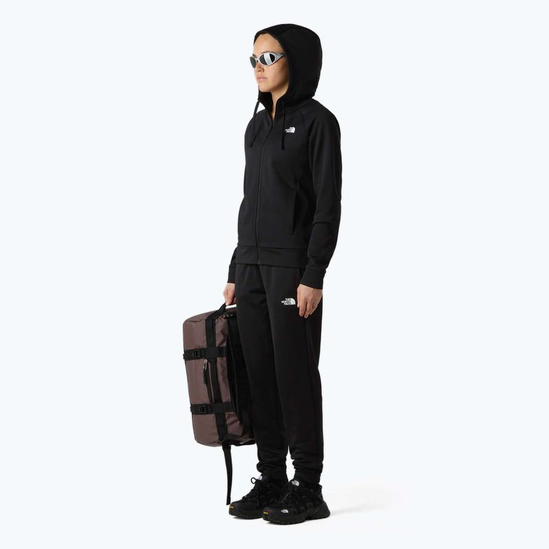 Női pulóver The North Face Reaxion 2.0 kapucnis, teljes cipzáras fekete melírozott 2