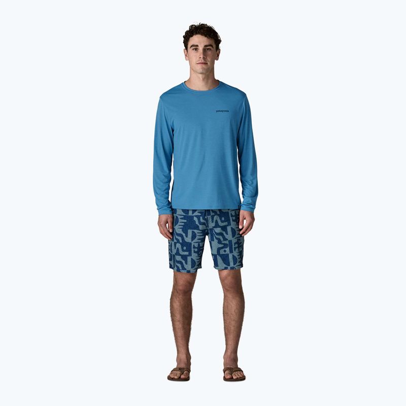 Férfi hosszú ujjú póló Patagonia Capilene Cool Daily - Boardshort Logo shore blue/light shore blue x-dye 2