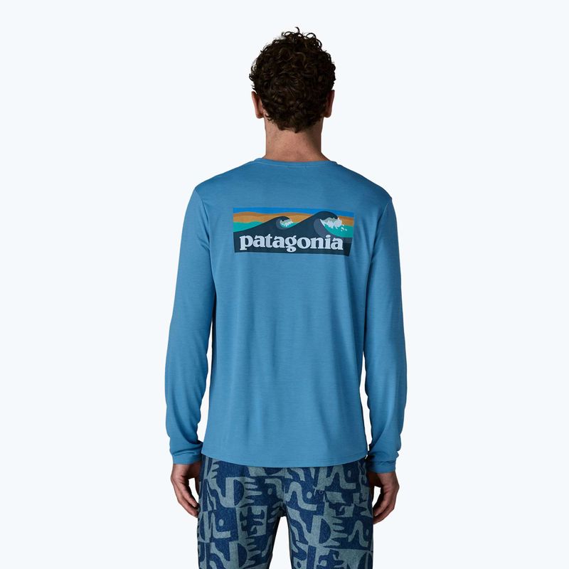 Férfi hosszú ujjú póló Patagonia Capilene Cool Daily - Boardshort Logo shore blue/light shore blue x-dye 3