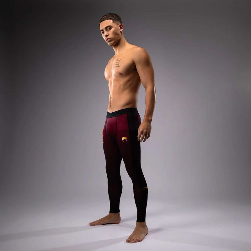 Férfi edző leggings Venum Tactical XT Spats fekete/burgundy/gold 4