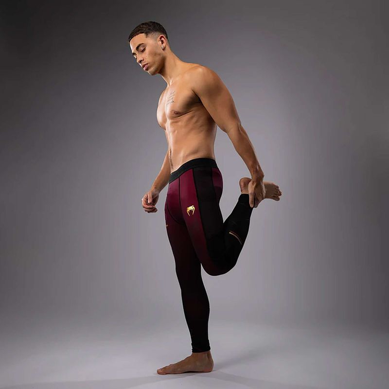 Férfi edző leggings Venum Tactical XT Spats fekete/burgundy/gold 5