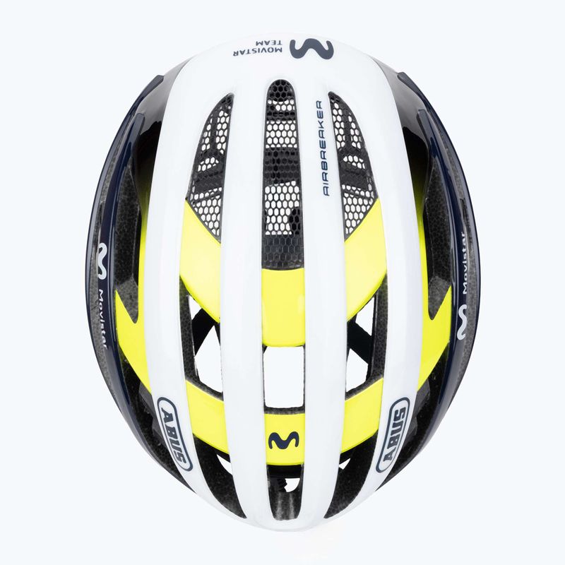 ABUS AirBreaker Movistar Team 24 navy/sárga/fehér kerékpáros sisak 6