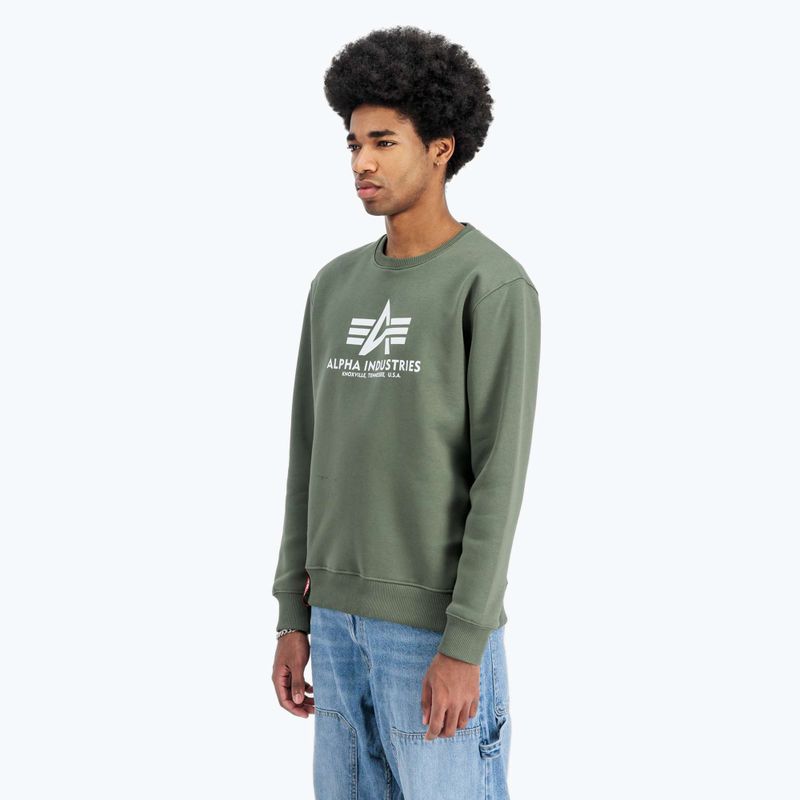Alpha Industries férfi Basic sötét olívazöld pulóver 4