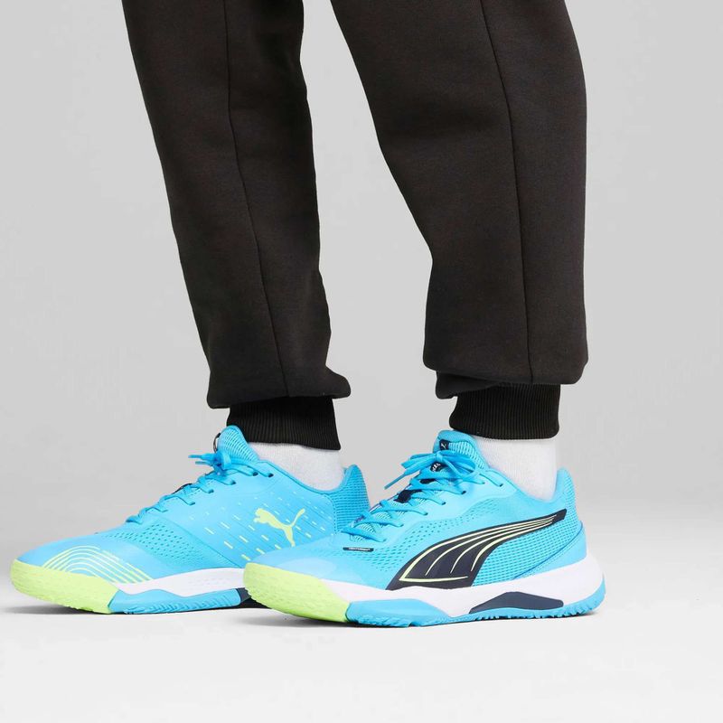 Férfi beltéri sportcipő PUMA Solarstrike III luminous blue/club navy/fizzy alma 12