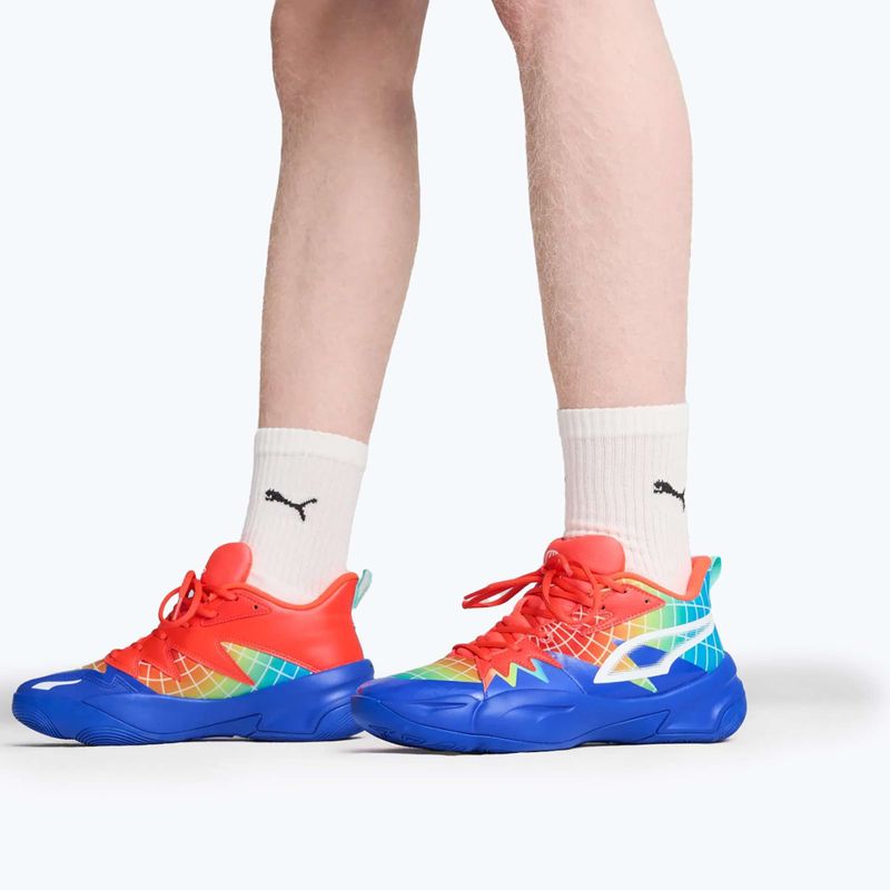Férfi kosárlabda cipő PUMA Genetics Marcus Smart royal sapphire/red blast 4