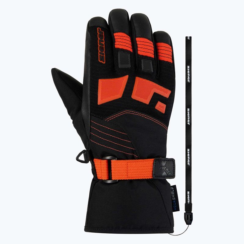 Gyerek síkesztyűk ZIENER Lukian-Z AS black/orange red 2