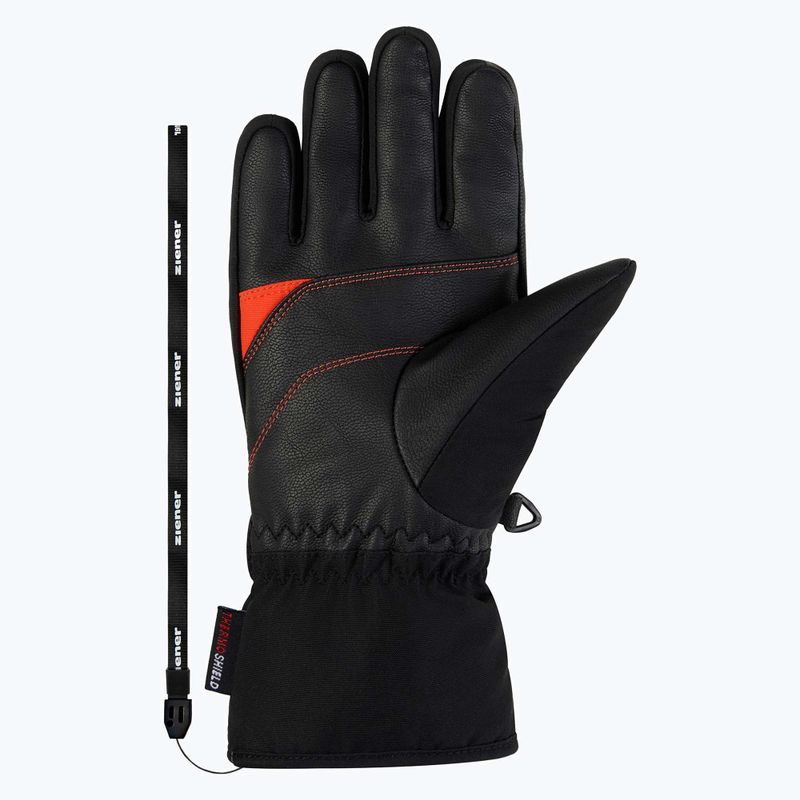 Gyerek síkesztyűk ZIENER Lukian-Z AS black/orange red 3