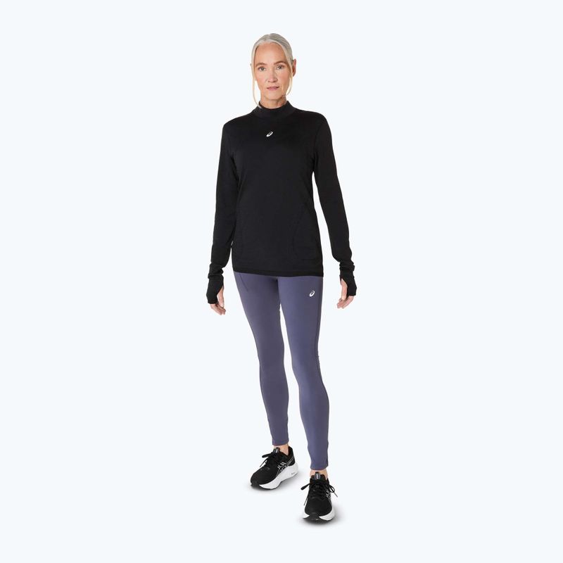 Női ASICS Road Winter Seamless teljesítmény fekete hosszú ujjú futócipő 2
