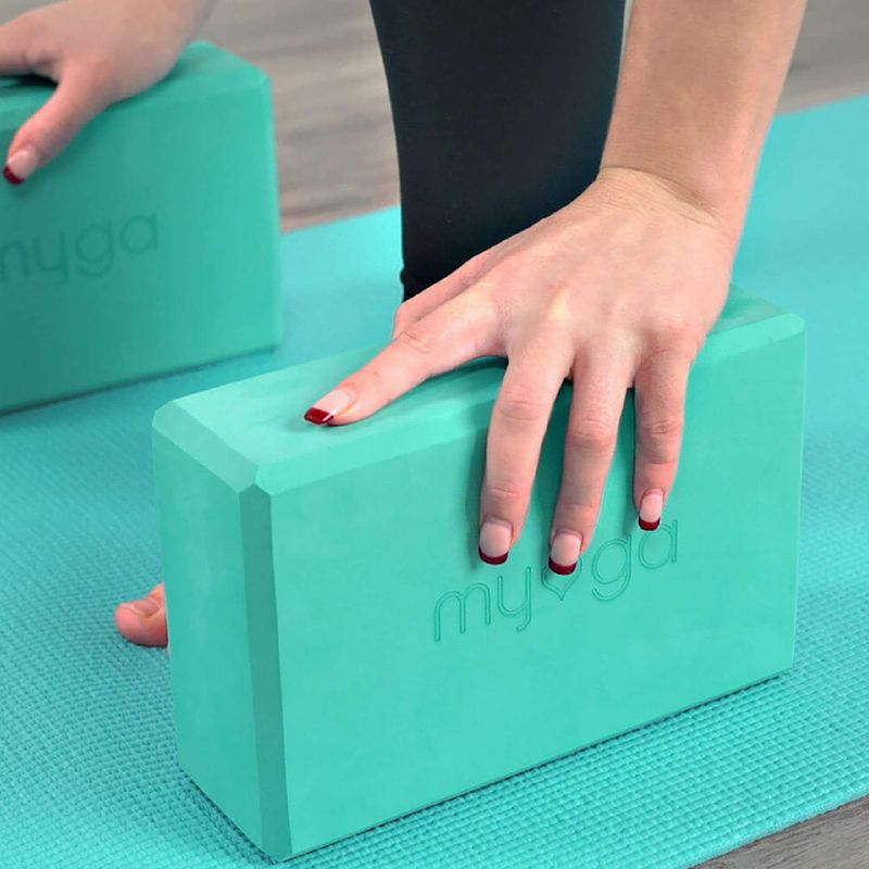 Jógatégla Myga Foam Block turquoise 4