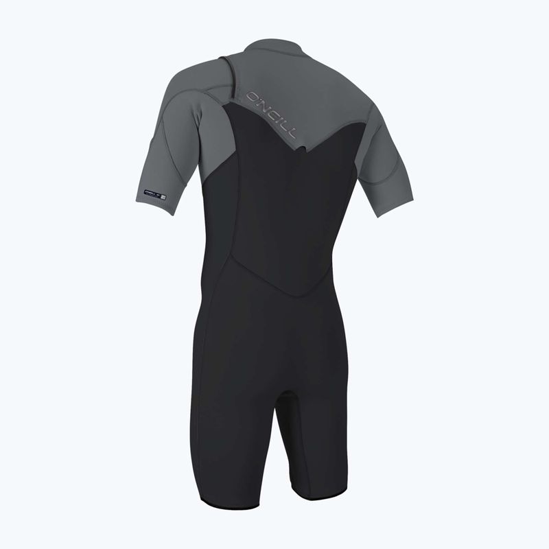Férfi úszóruha O'Neill Hammer 2mm Chest Zip SS Spring IS6 tempered steel/smoke/smoke 2