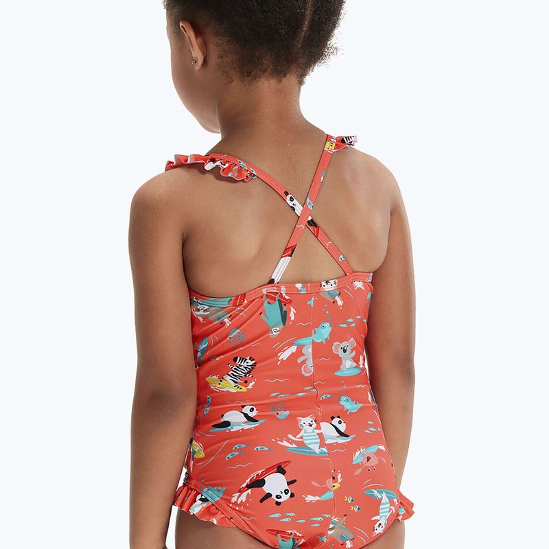 Speedo Digital Frill Thinstrap gyermek egyrészes fürdőruha narancssárga 8-1288115155 5