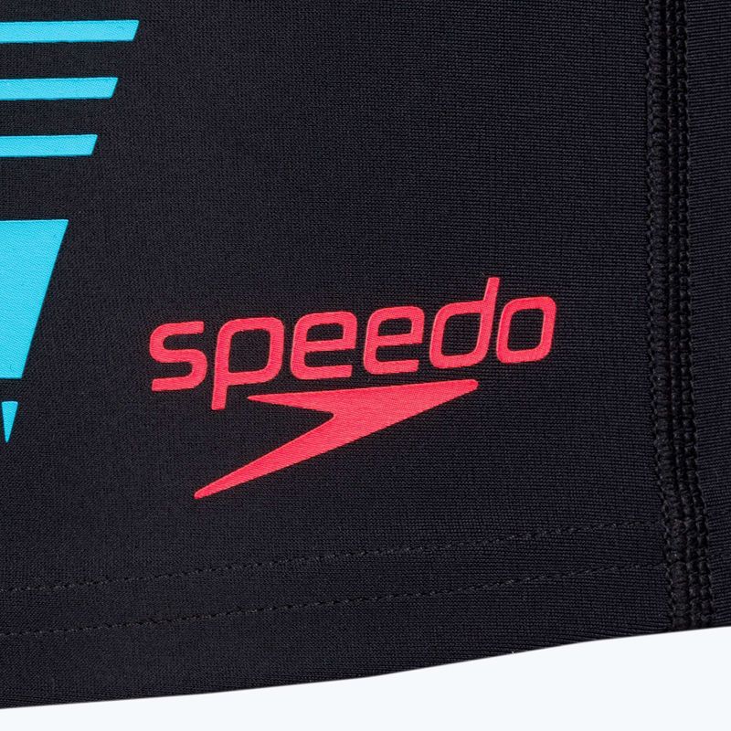 Férfi Speedo Tech Print úszónadrág fekete/narancssárga 3
