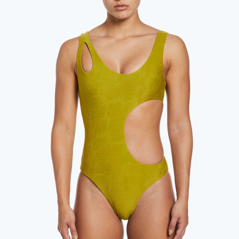 Női egyrészes fürdőruha Nike Block Texture arany NESSD288-314 4