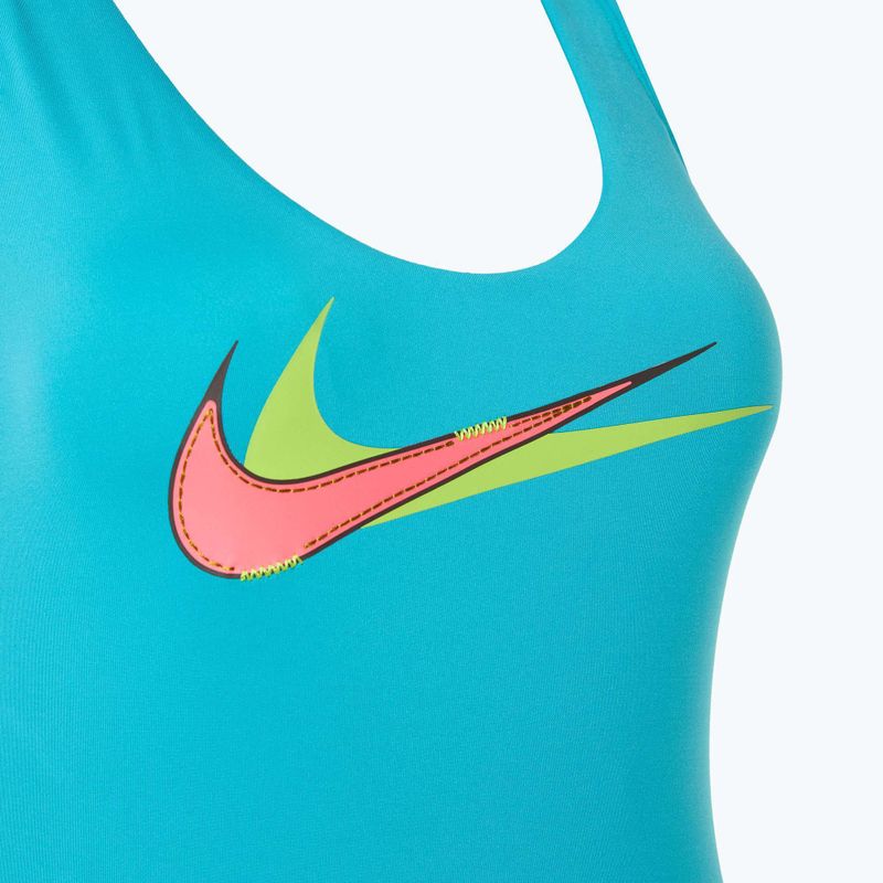 Női egyrészes fürdőruha Nike Multi Logo Crossback dusty cactus 3