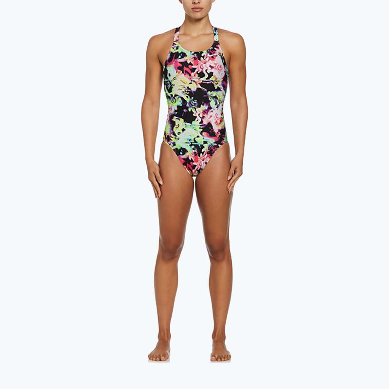 Női egyrészes fürdőruha Nike Hydrastrong Multi Print Fastback rainbow 5
