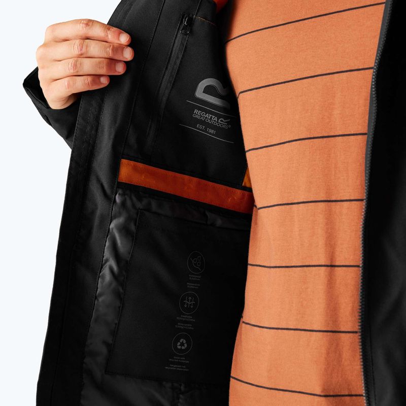 Férfi esődzseki Regatta Balaton black/pumpkin spice 9