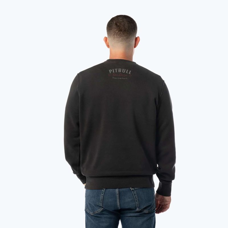 Férfi pulóver Pitbull Strenght & Respect Crewneck washed dark graphite 3