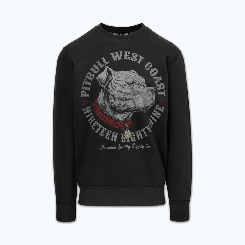Férfi pulóver Pitbull Strenght & Respect Crewneck washed dark graphite 5