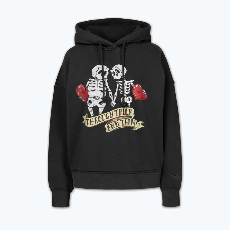 Női kapucnis pulóver Pitbull Thick & Thin Hooded dark graphite 4