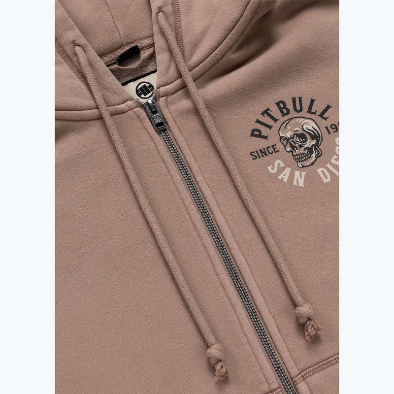 Női pulóver Pitbull Skull Surf Hooded Zip chocolate mousse 9