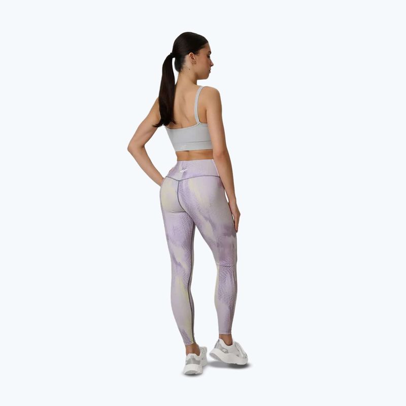 Női edző leggings 4F Solar Punk FNK F454 light yellow allover 3