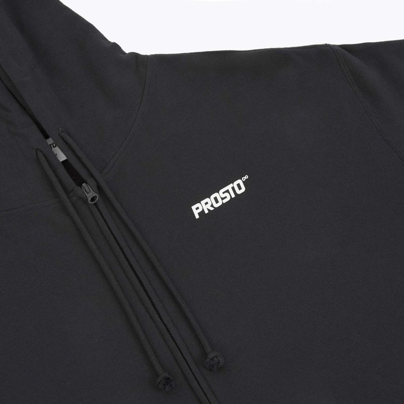 Férfi PROSTO kapucnis pulóver Logo Zip fekete 3